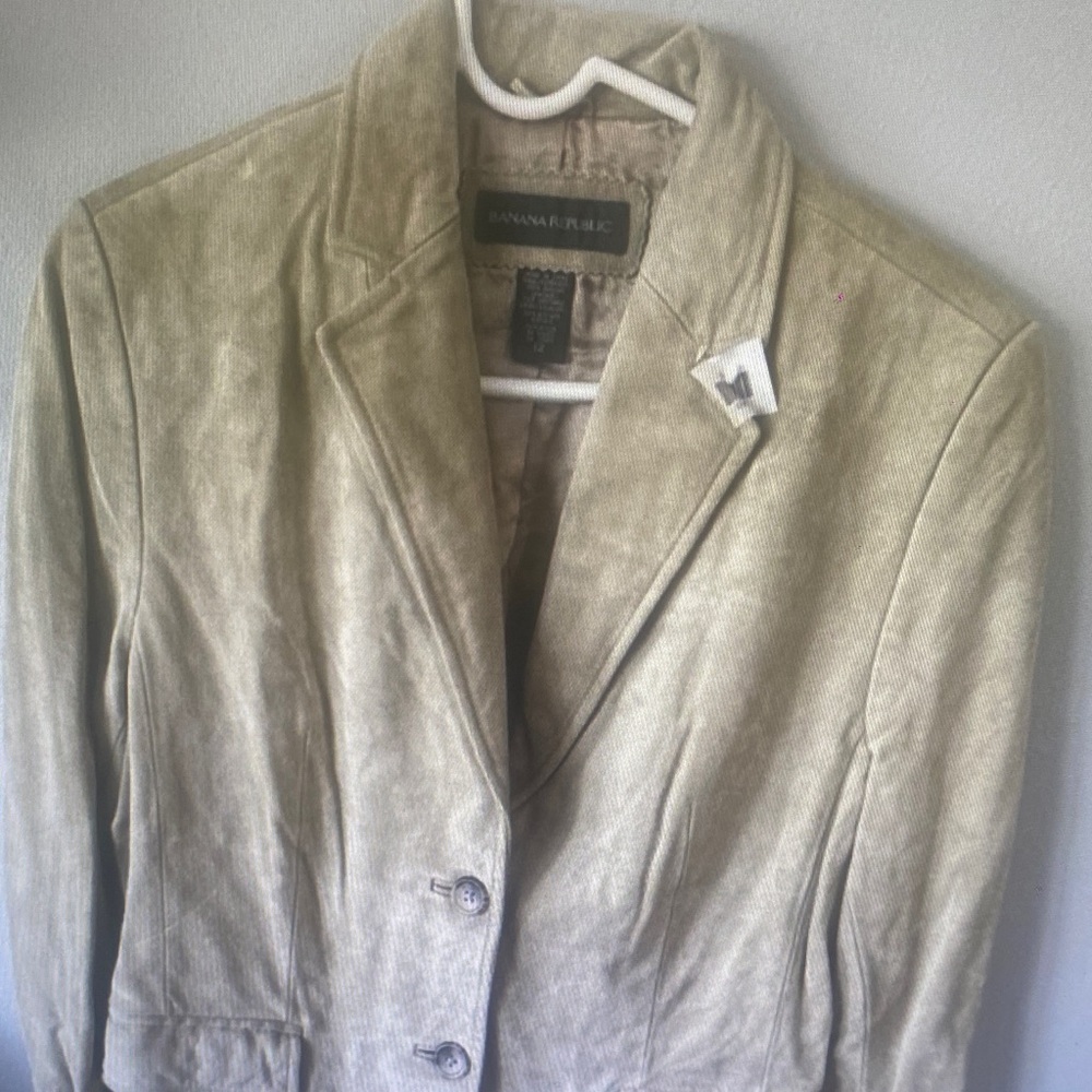 Banana Republic Women's Light Tan Suede Blazer